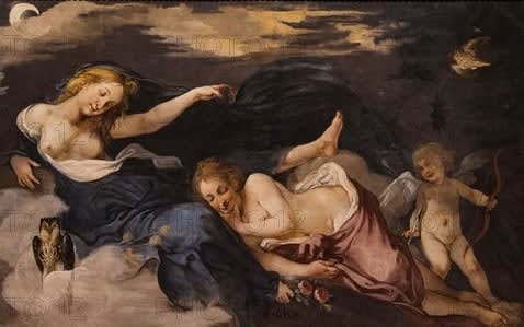 Giovanni Mannozzi, called Giovanni da San Giovanni, (Attributed to) Study of a Fate at mid-body / (Attribué à) Etude de Parque à mi-corps , ca. 1635