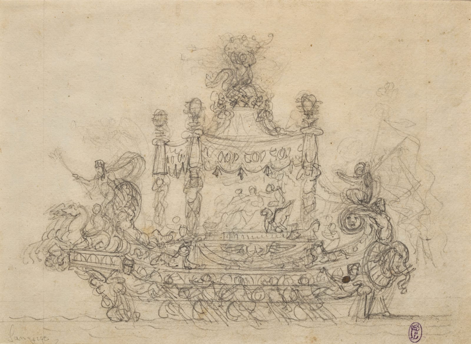 Alessandro Mauro, (attributed to) Study for a Regatta Boat/ (attribué à) Etude pour une embarcation de régate, ca. 1740
