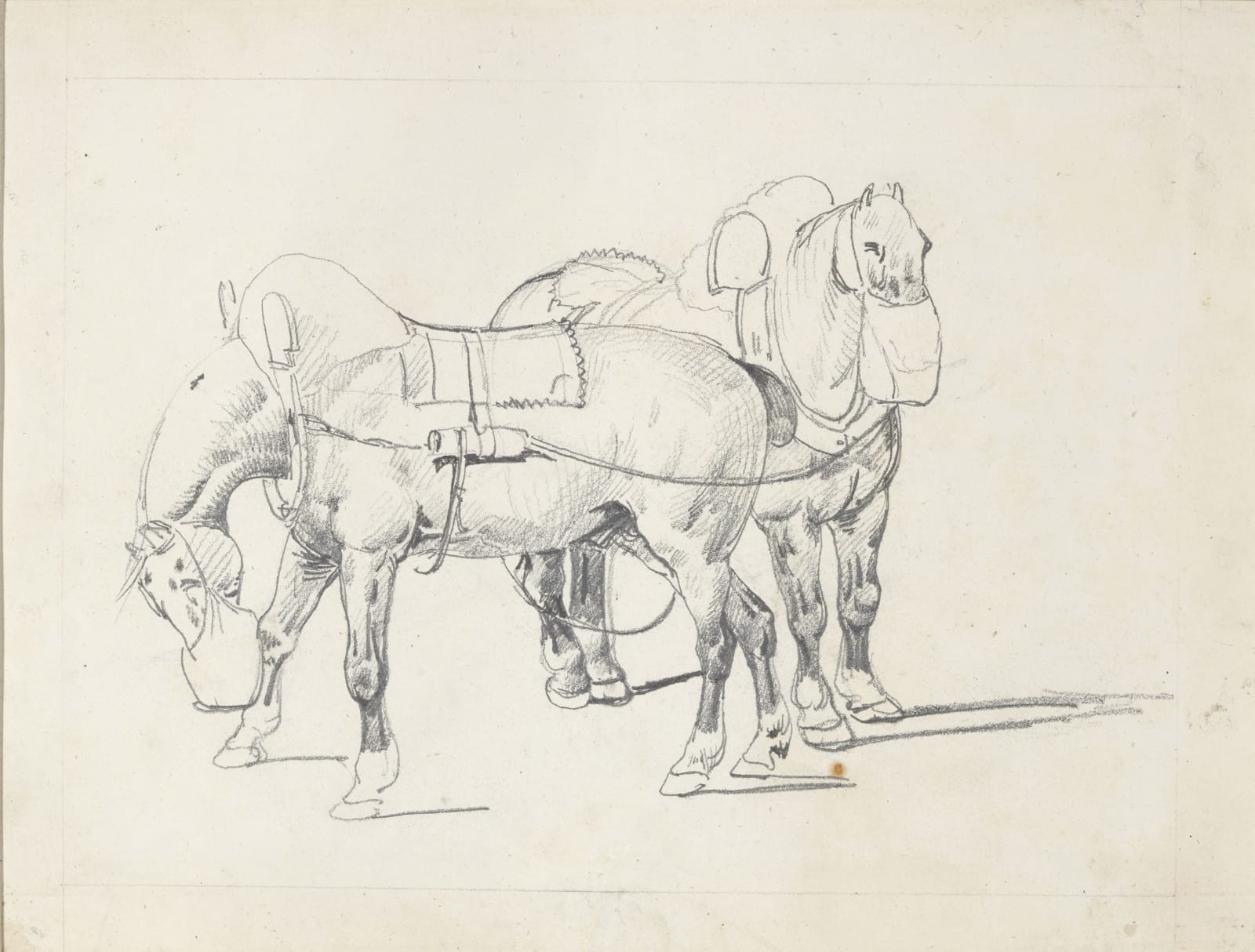 Théodore Géricault, Double-sided horse studies/ Feuille d’étude de chevaux double face, 1820-1821