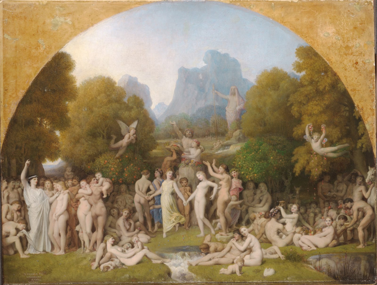 Jean Auguste Dominique Ingres, Astrée / study for the Golden Age fresco / étude pour l'Age d'Or, after 1841