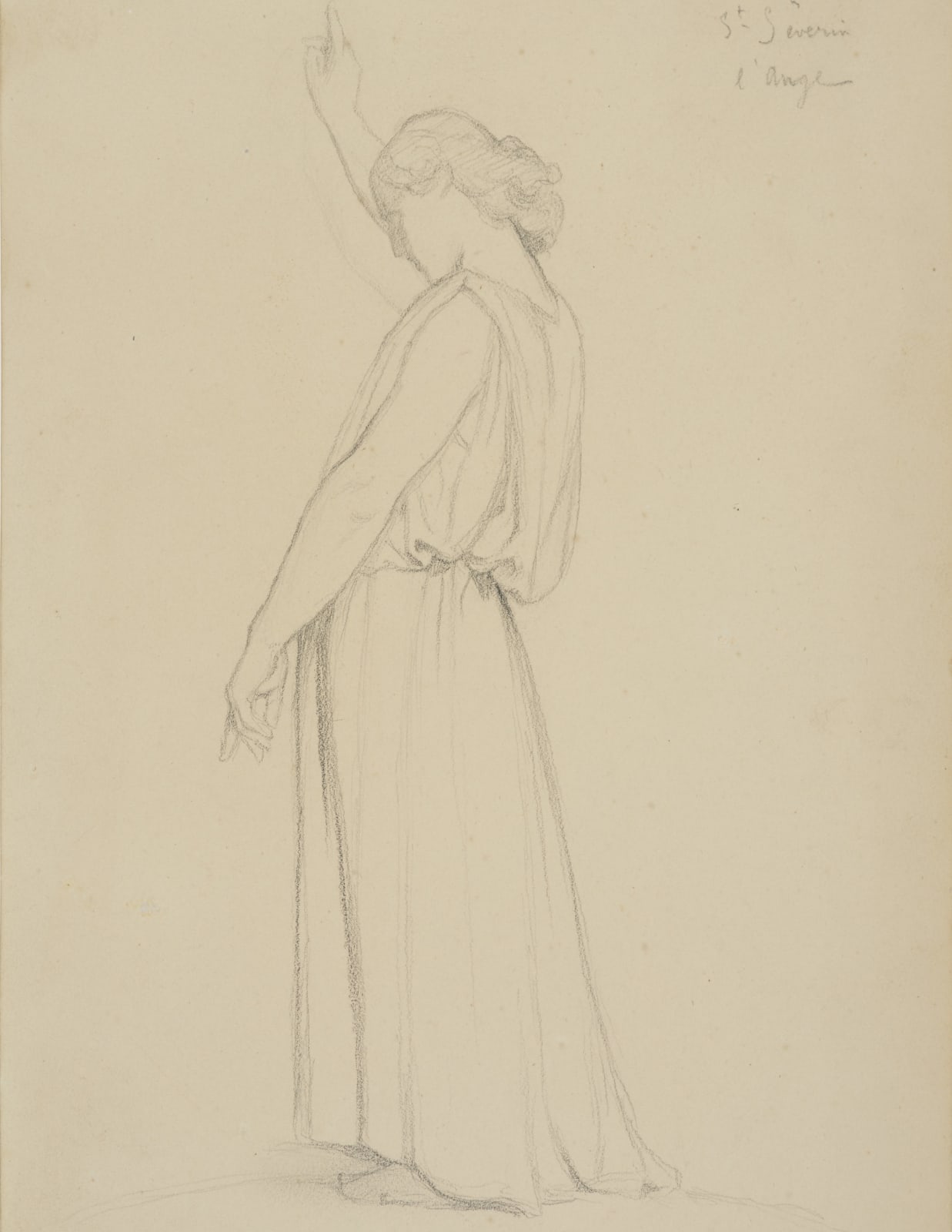 Paul Flandrin, Study for the Angel of Saint Severin/ Etude pour l’Ange de Saint Séverin, 1840