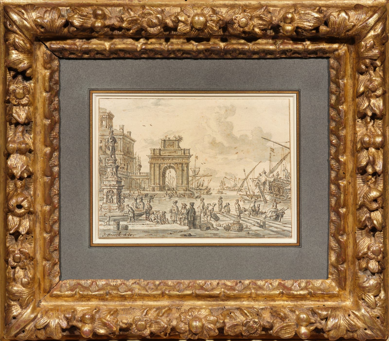Jacobus Storck, Imaginary View of an Italian Port/ Vue imaginaire d'un port italien, 1680