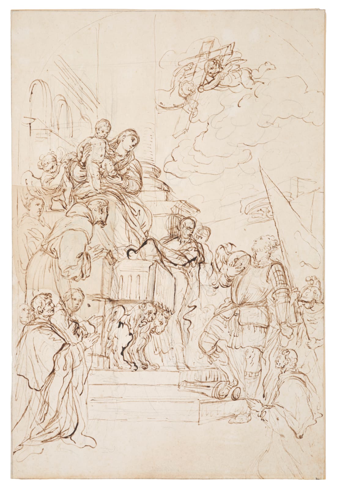 Francesco La Marra, Virgin and Child with Saint George, Saint Francis and Donors/ Vierge à l'enfant avec Saint Georges et Saint François et des donateurs