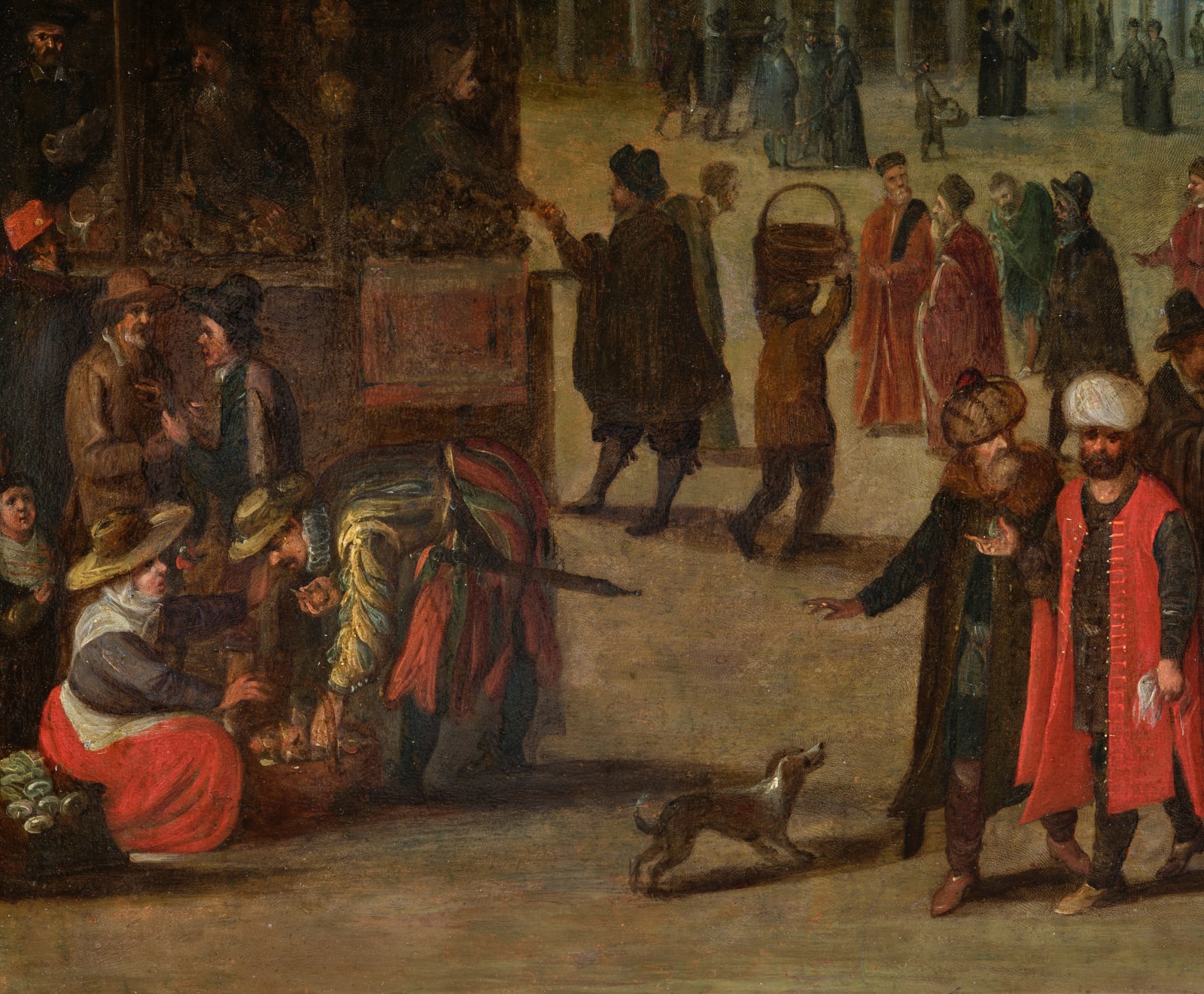 Antwerp School of the 17th century/ Ecole anversoise du XVIIème siècle, Market Scene on the Piazzetta in Venice/ Scène de marché sur la Piazzetta à Venise, ca. 1620