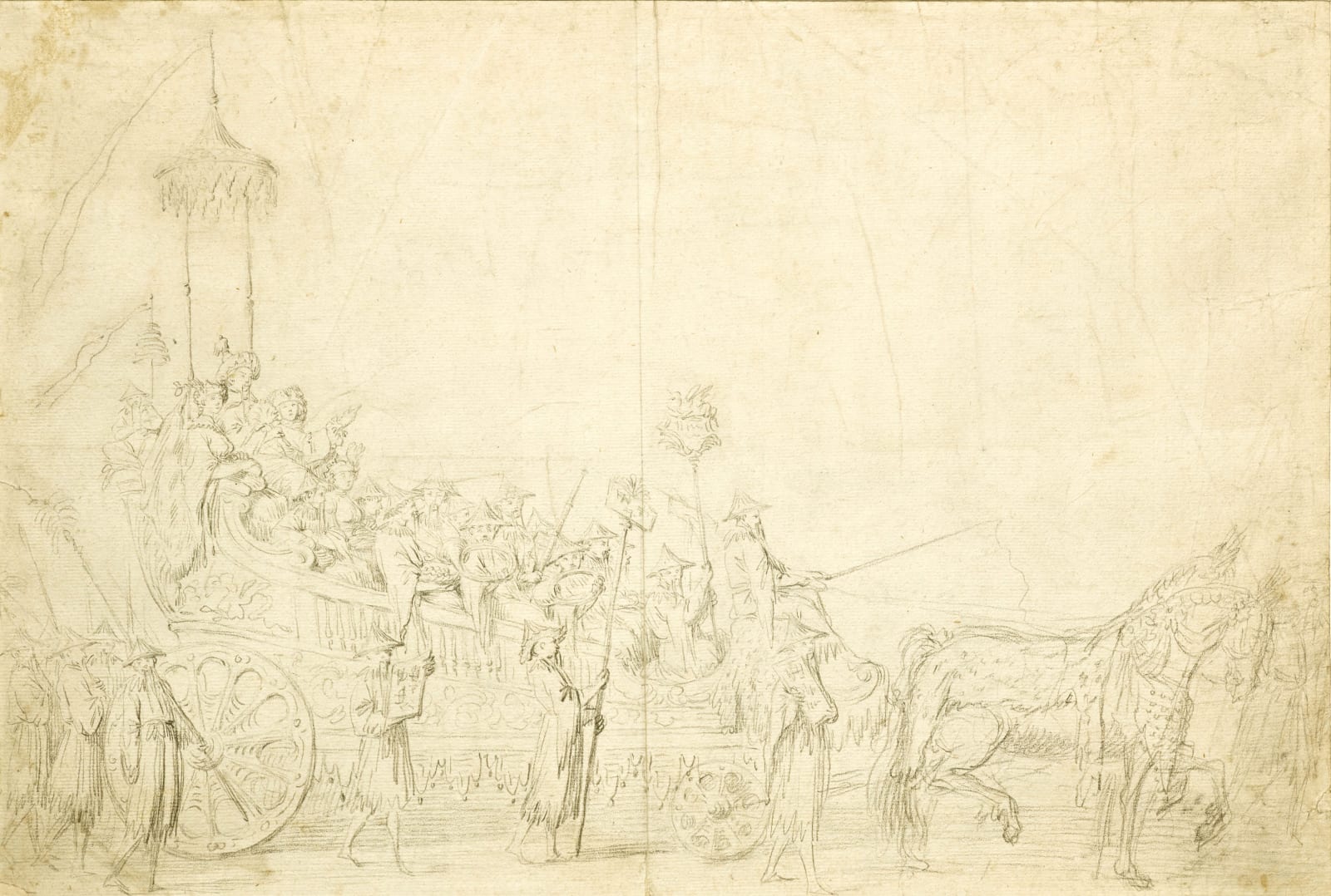 Jean-Baptiste Marie Pierre (Paris 1714 – 1789), Study for « The Chinese Masquerade » / Etude pour "La Mascarade Chinoise", 1735