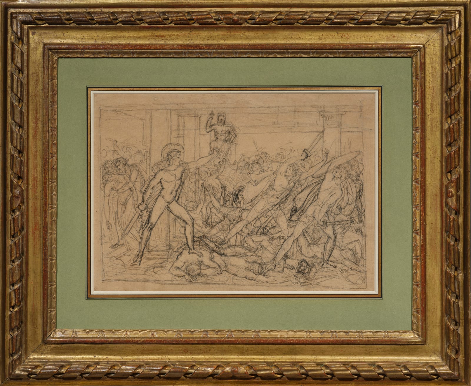Anne-Louis Girodet de Roussy-Trioson, Perseus brandishing Medusa's Head to fight Phineas' Supporters/ Persée brandissant la tête de Méduse pour combattre les partisans de Phinée, ca. 1800-1810