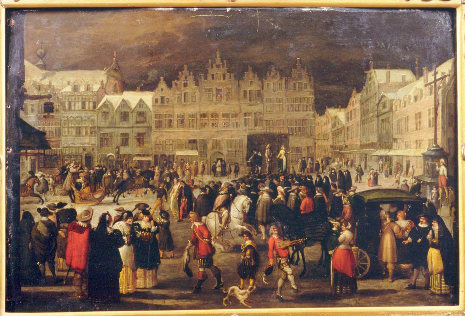 Antwerp School of the 17th century/ Ecole anversoise du XVIIème siècle, Market Scene on the Piazzetta in Venice/ Scène de marché sur la Piazzetta à Venise, ca. 1620