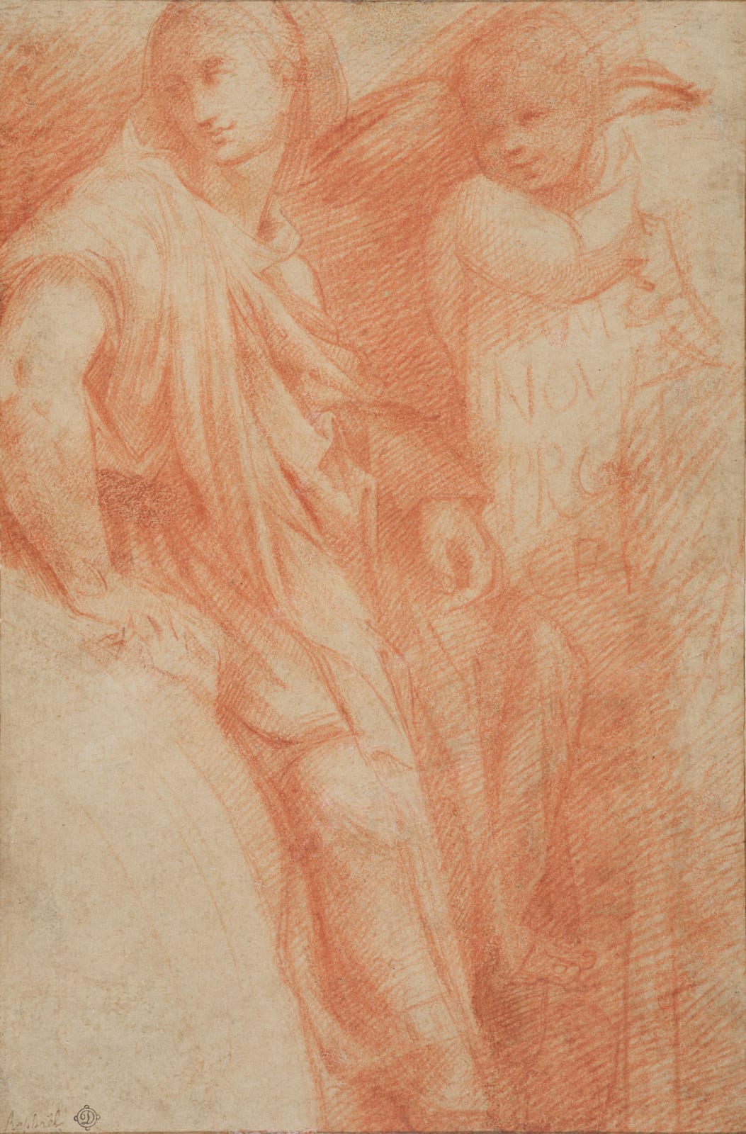 School of Raphael/ Ecole de Raphaël, The Phrygian Sybil with an Angel/ La Sybille de Phrygie accompagnée d'un Ange, 1st quarter of the 16th century