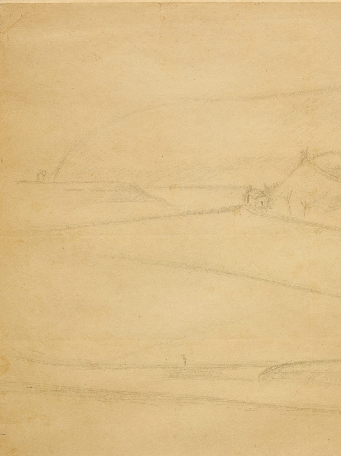 Balthasar Klossowski de Rola, dit Balthus, Study for « Paysage de Fribourg » (The banks of the Sarine) / Etude pour le Paysage de Fribourg (les bords de la Sarine), 1943