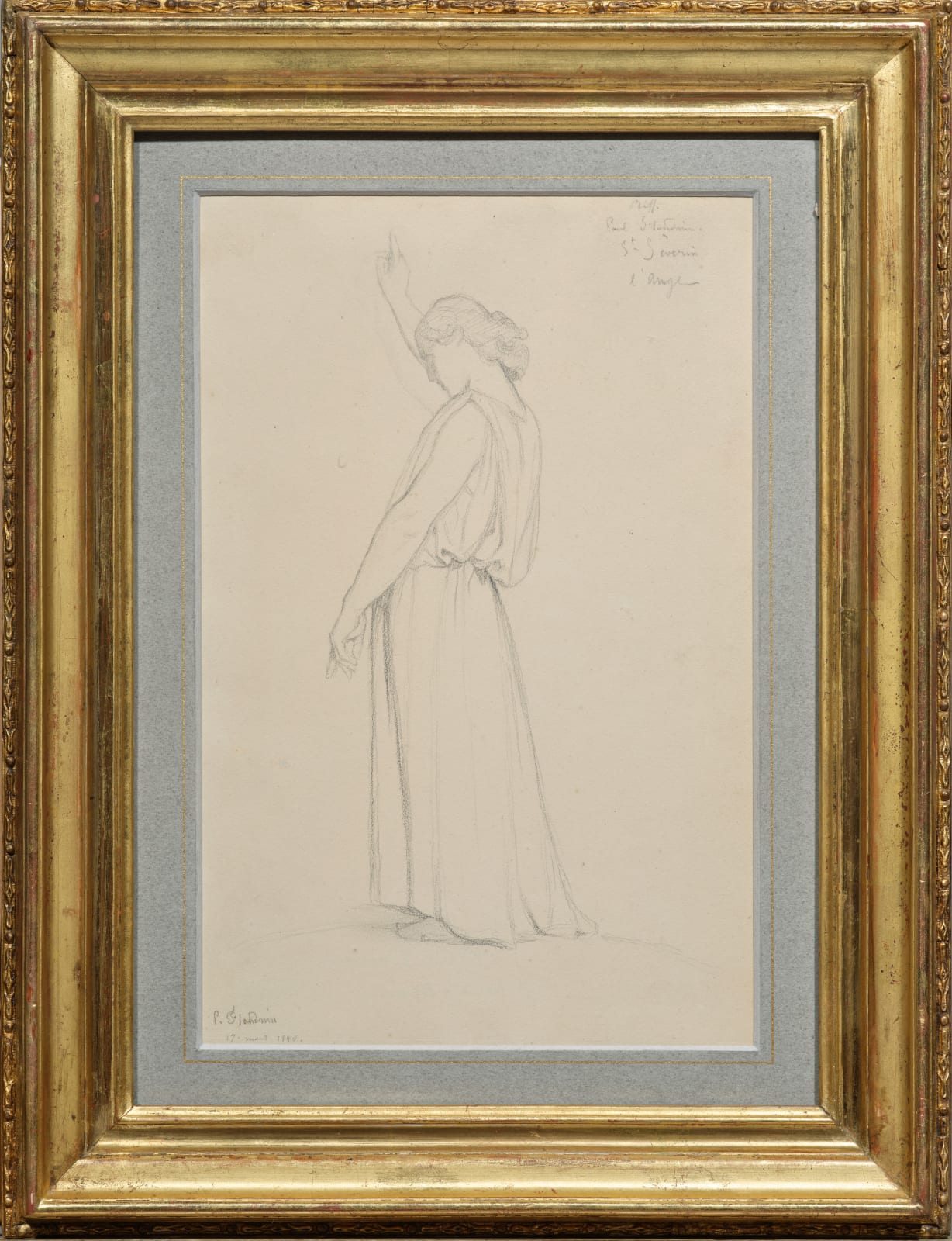 Paul Flandrin, Study for the Angel of Saint Severin/ Etude pour l’Ange de Saint Séverin, 1840