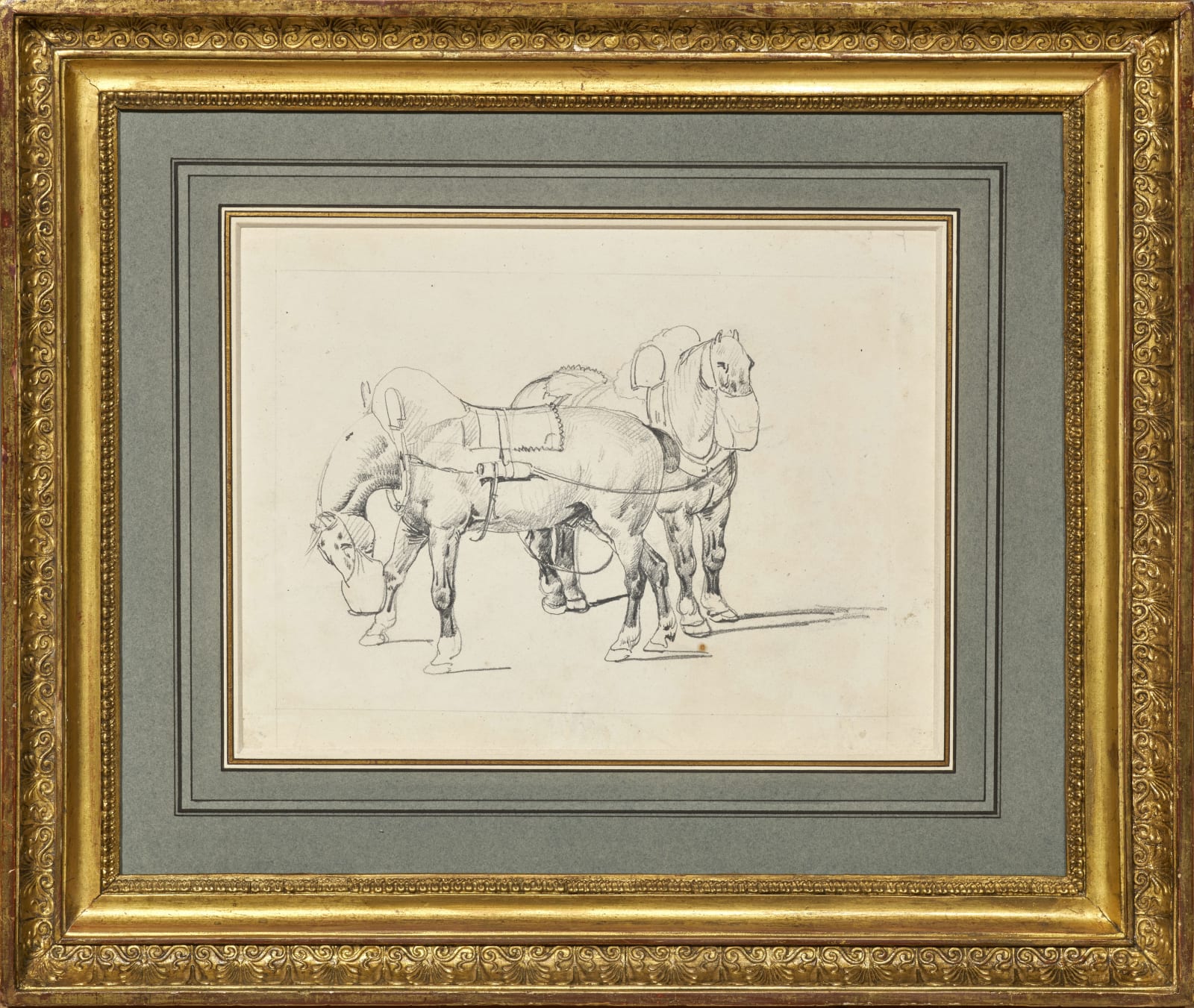 Théodore Géricault, Double-sided horse studies/ Feuille d’étude de chevaux double face, 1820-1821