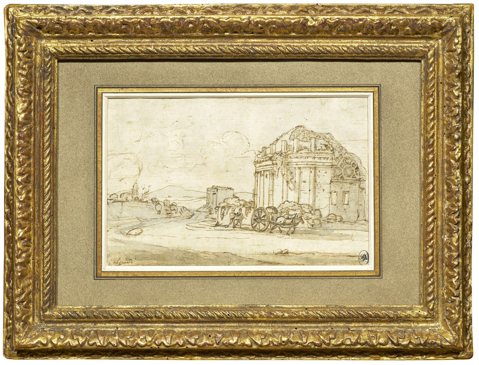 Claude Lorrain/ Claude Gellée dit Le Lorrain, Landscape with an Antique Mausoleum/ Paysage au mausolée antique, Circa. 1629