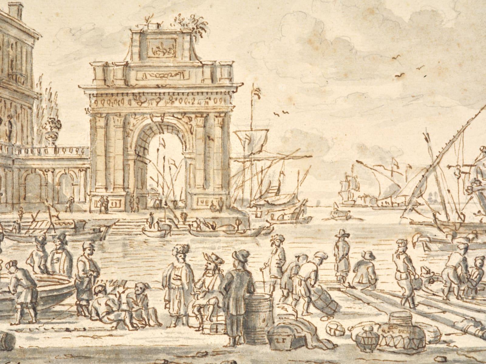 Jacobus Storck, Imaginary View of an Italian Port/ Vue imaginaire d'un port italien, 1680
