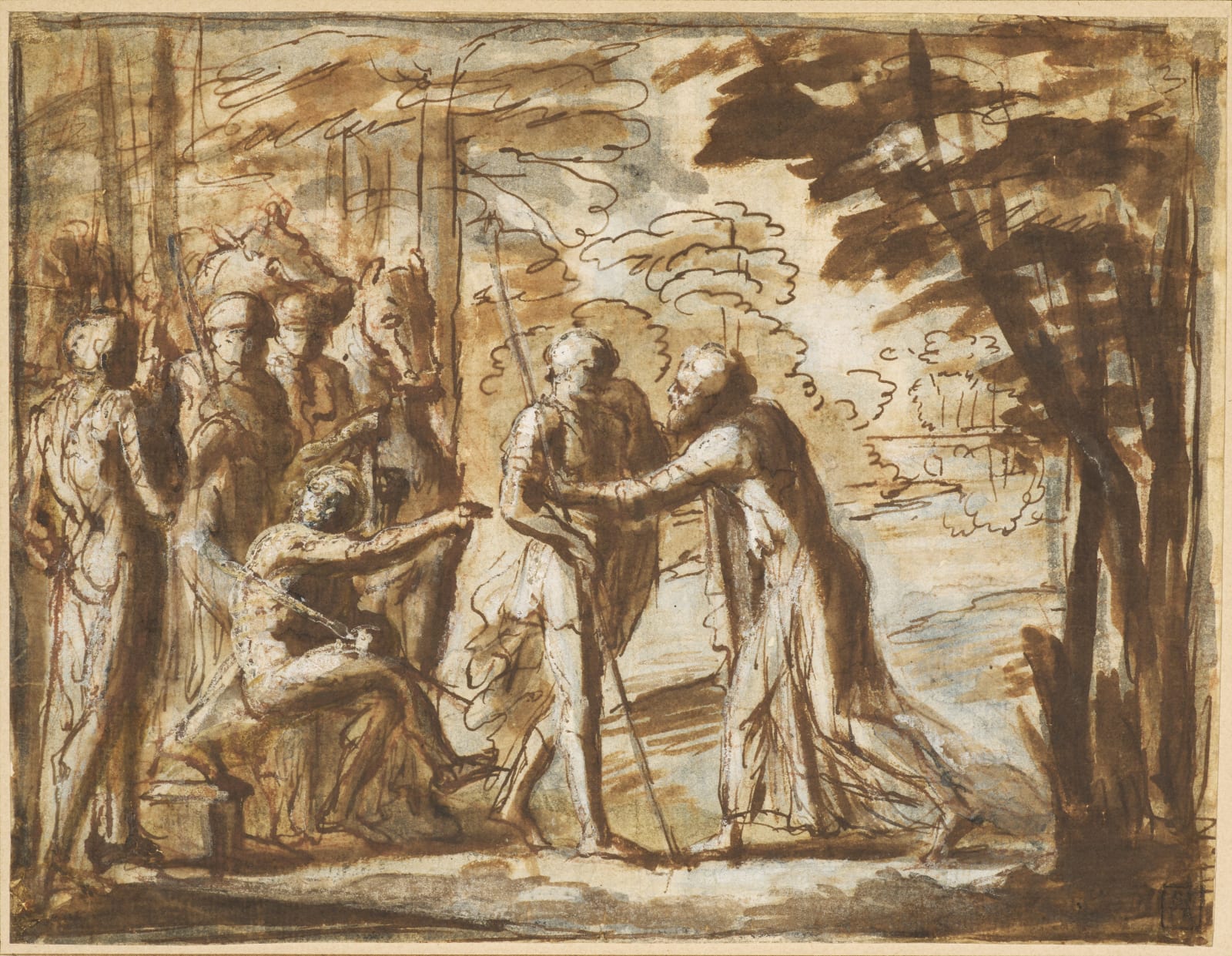 Pier Francesco Mola, Joseph greeting his brothers/ Joseph se fait reconnaître à ses frères, ca. 1656