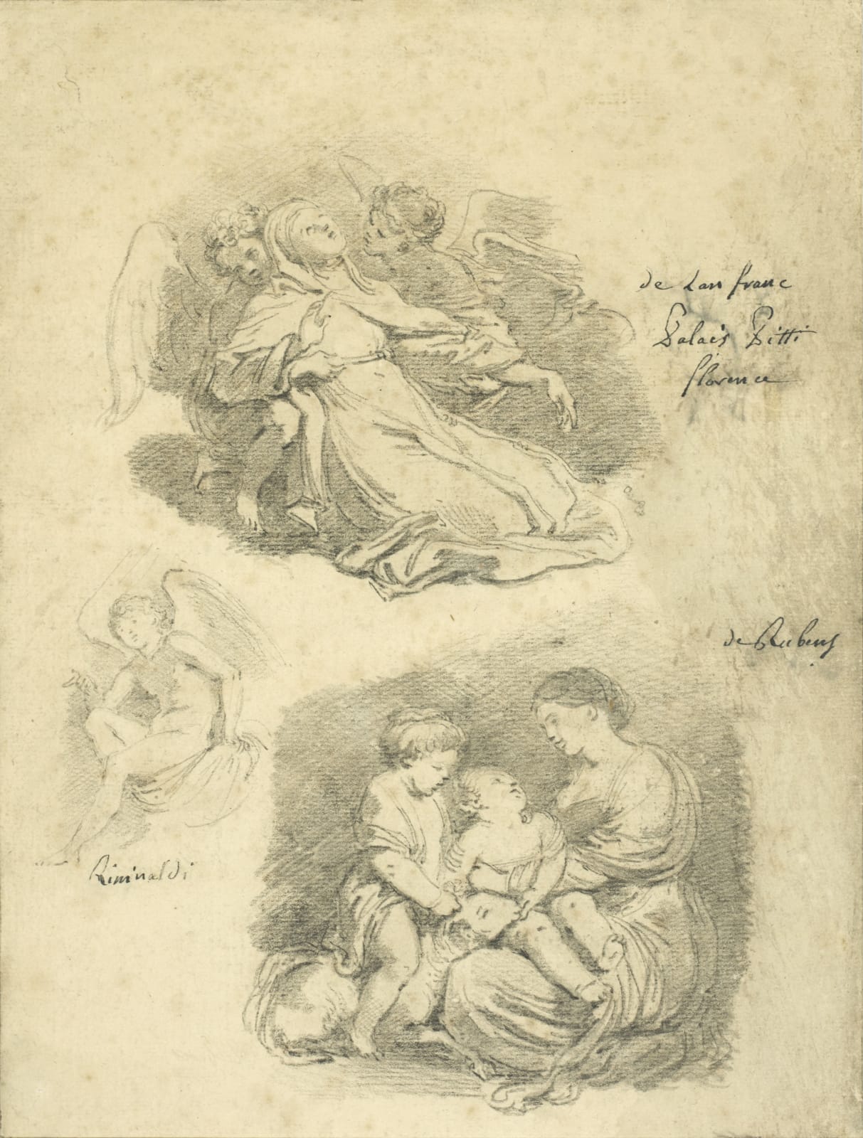 Jean-Honoré Fragonard, Three studies executed in the Pitti Palace/ Trois études exécutées au Palais Pitti, 1761