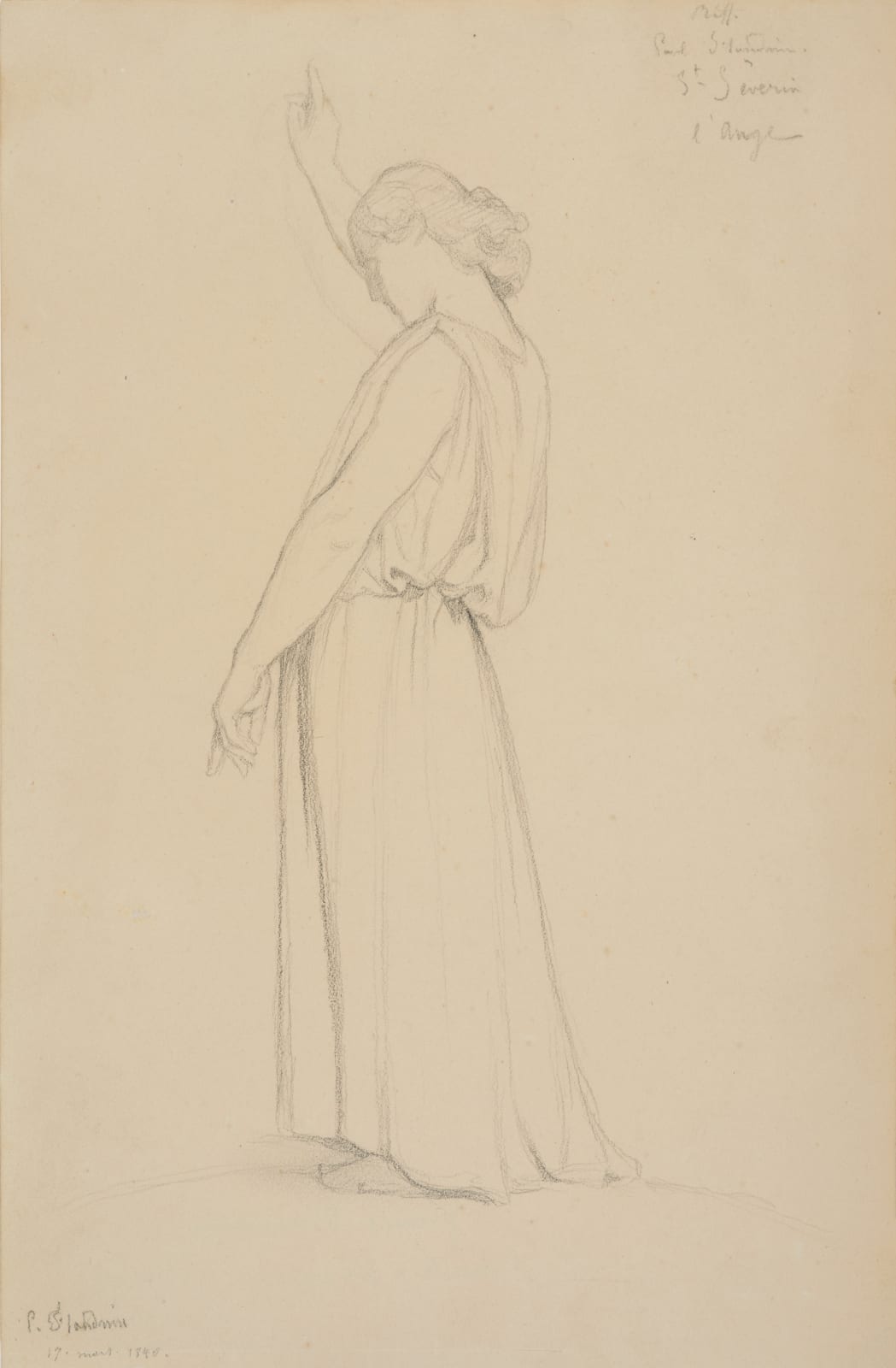 Paul Flandrin, Study for the Angel of Saint Severin/ Etude pour l’Ange de Saint Séverin, 1840
