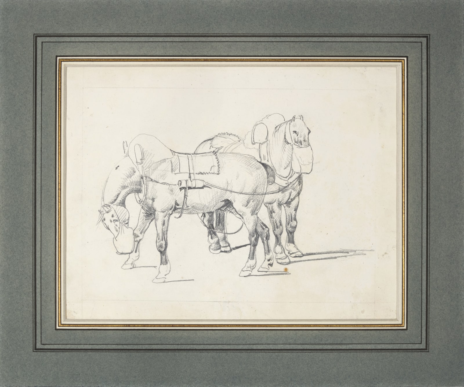 Théodore Géricault, Double-sided horse studies/ Feuille d’étude de chevaux double face, 1820-1821