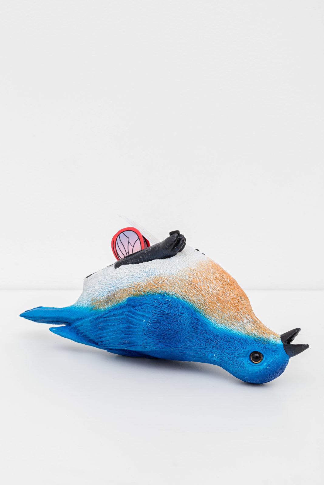Chadwick Rantanen, Bluebird Statue (Red Fly), 2016
