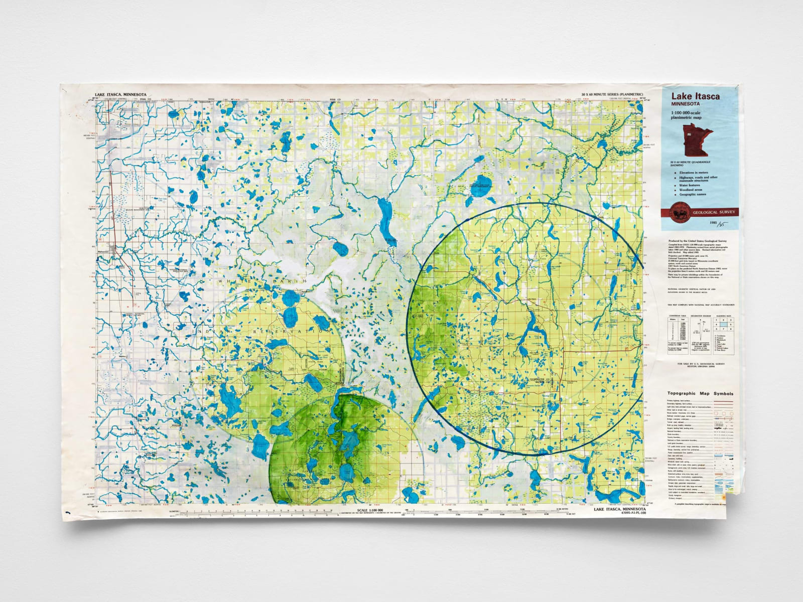 Oscar Tuazon, Water Map (Lake Itasca), 2019