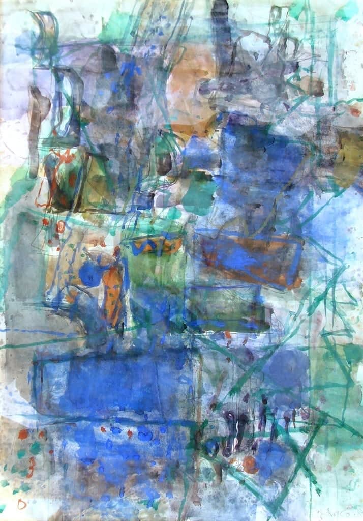 Avigdor Stematsky, Abstract Landscape Blue, 1963-64