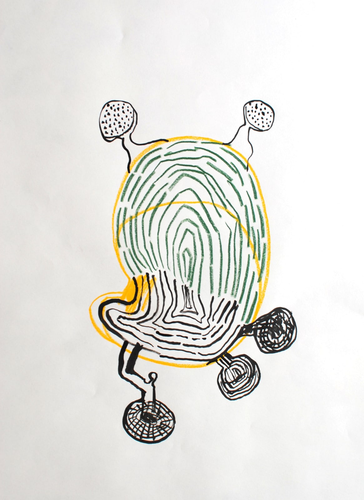 Avner Chaim, Untitled (Yellow, Black, Green), 2015