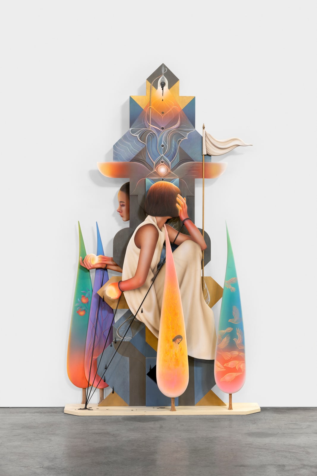 Arghavan Khosravi, The Totem (four Cypresses), 2025