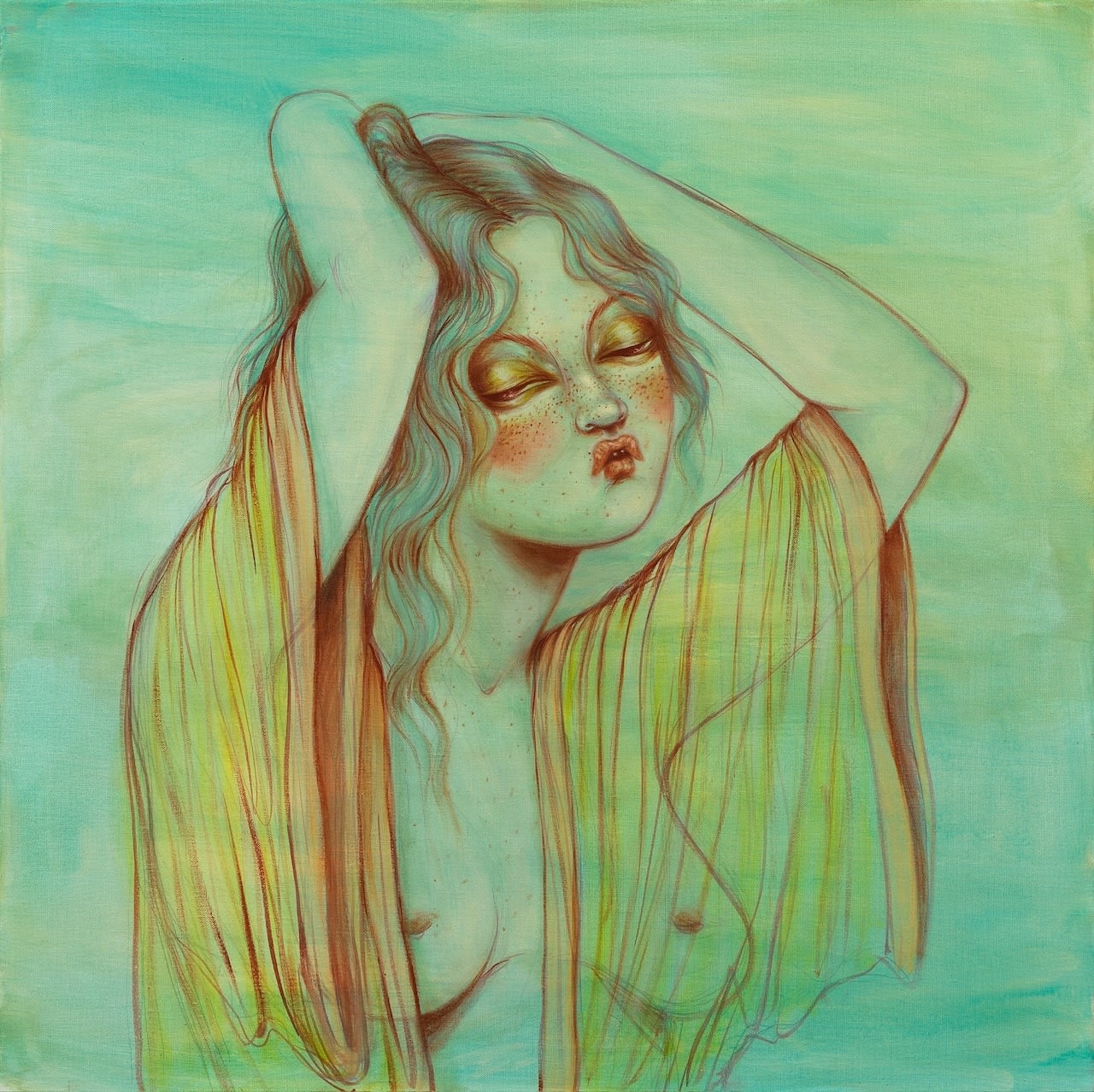 Miss Van, Nude in Lagoon Green, 2023