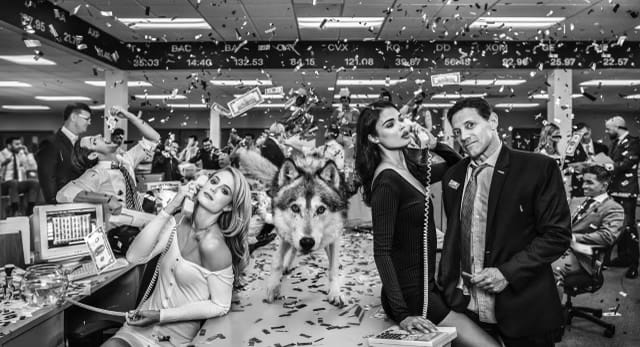 David Yarrow, Wolves of Wall Street (Black and White), 2019