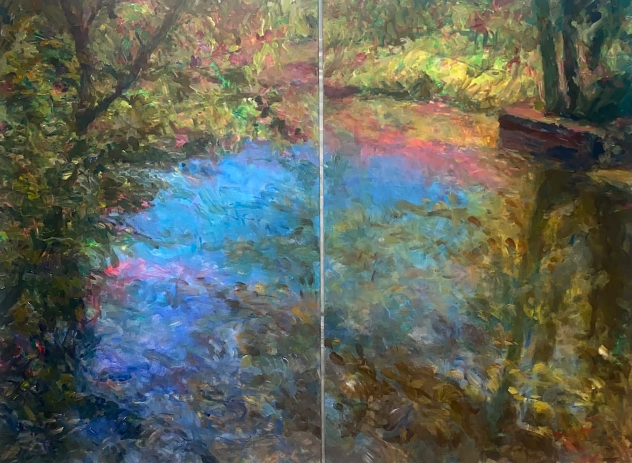 Foad Satterfield, Blue Diptych Between Space & Home