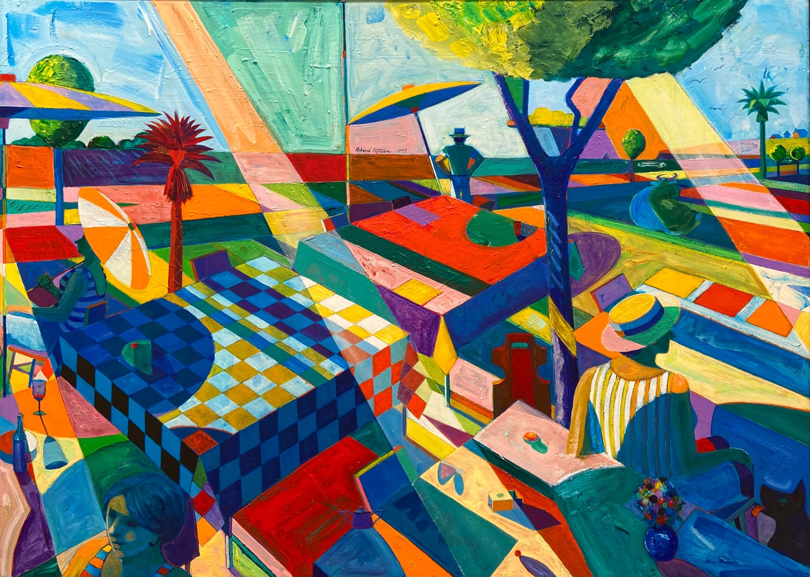 Roland Petersen, Picnic with Red Palm Tree, 1995