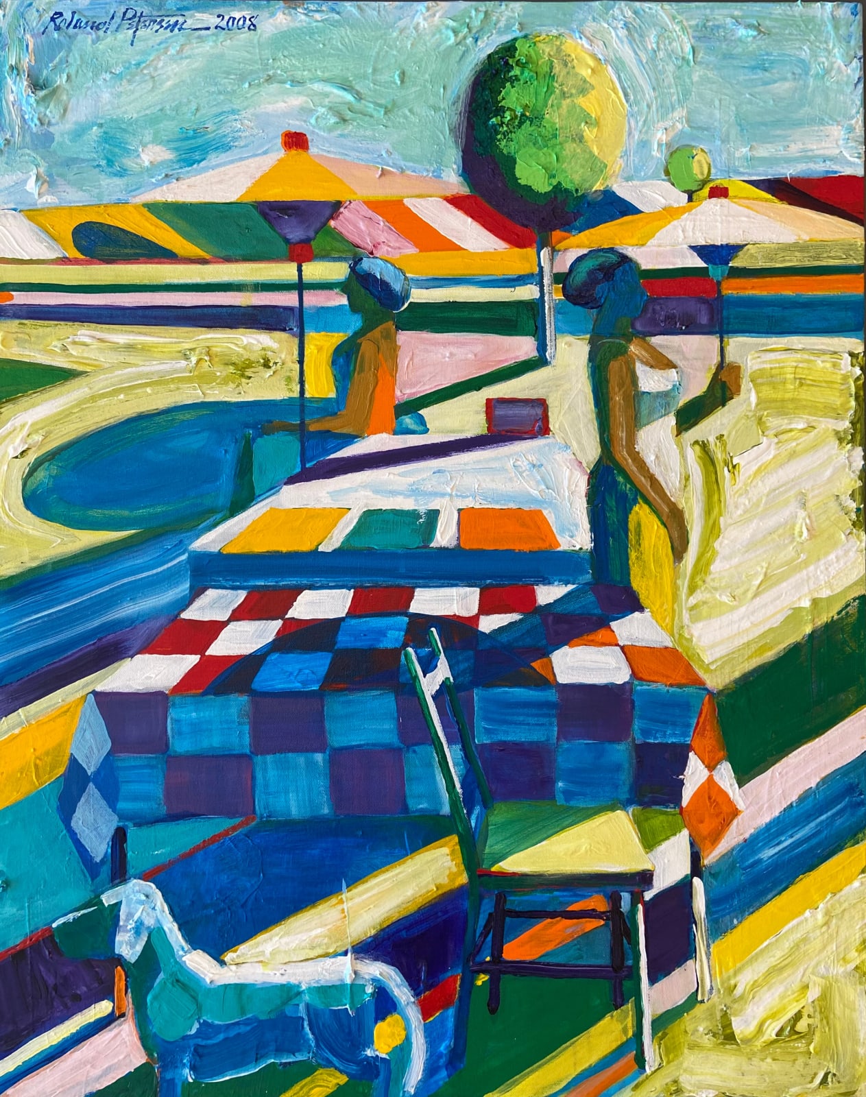 Roland Petersen, Looking East and West with Dog, 2008