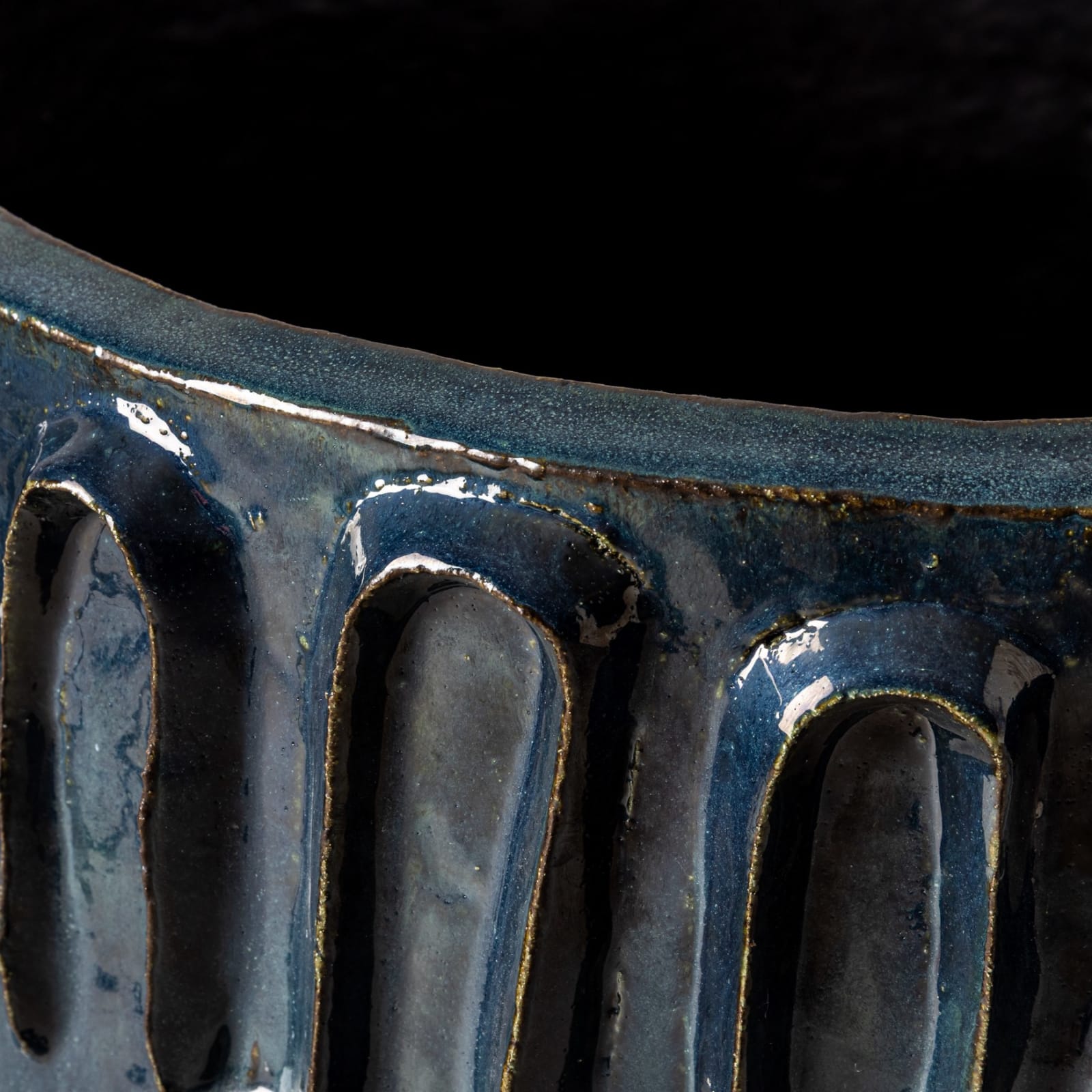 Christopher Maschinot, Wandering Lines Planter in Teal