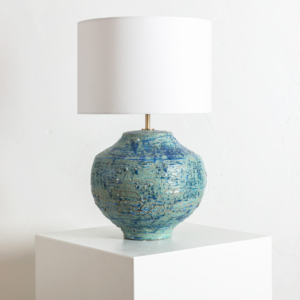 Stoneware lamp base top