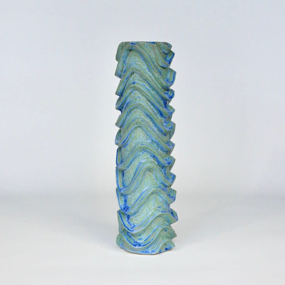 Christopher Maschinot, Sage Blue Tall Wave Vessel