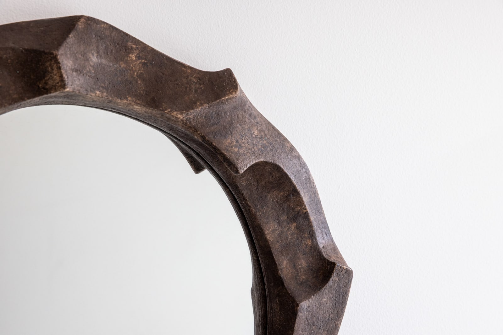 Camille Le Dressay, Deep Brown Ceramic Mirror