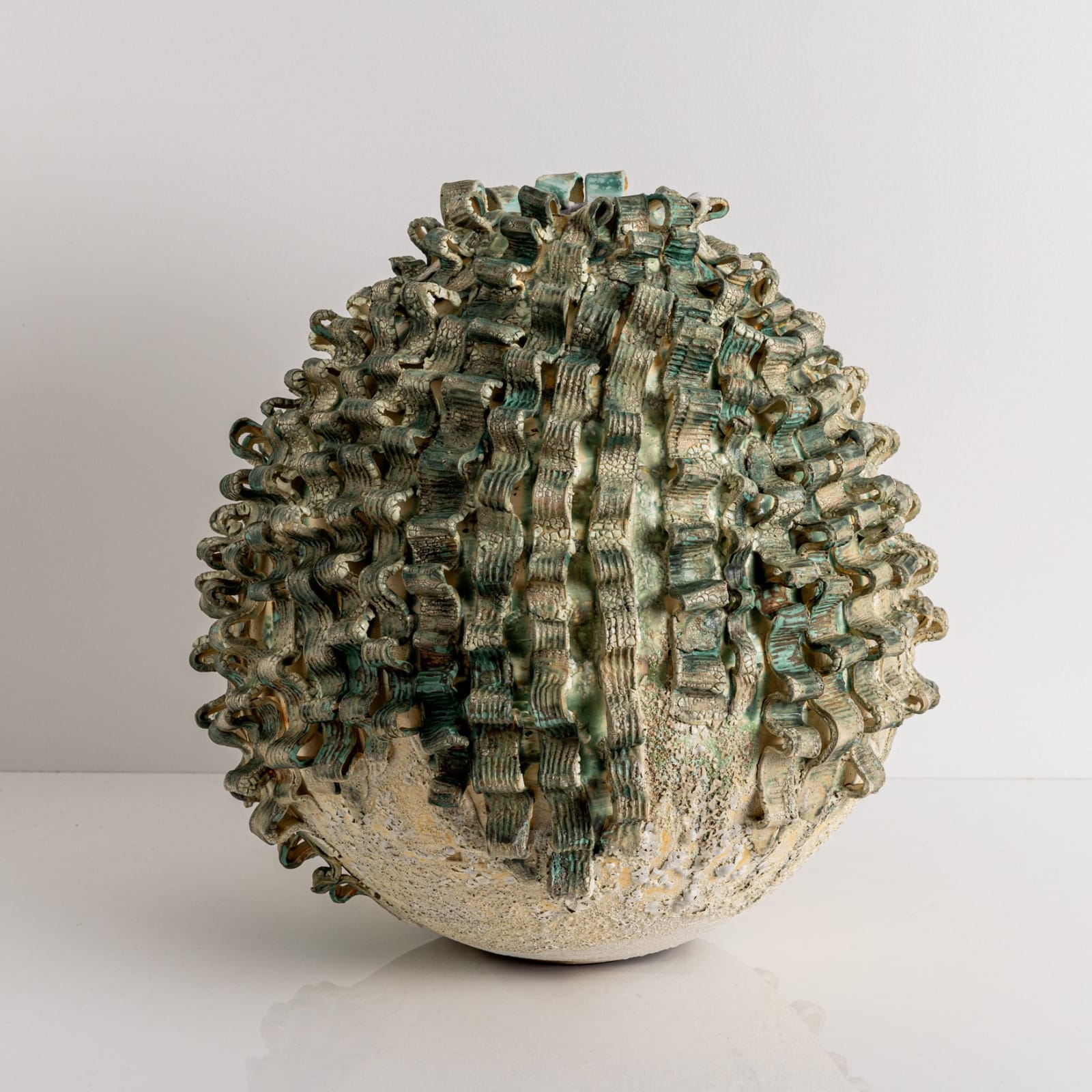 Ani Kasten, Moon Jar with Porcelain Ribbons