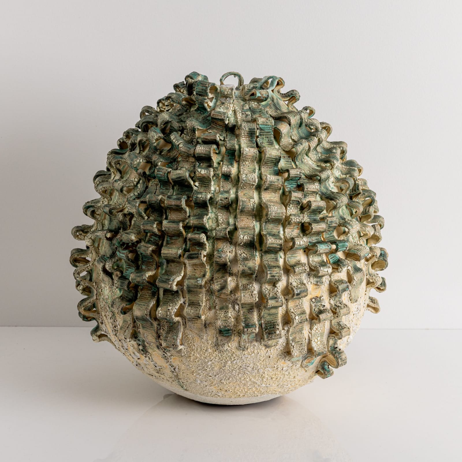 Ani Kasten, Moon Jar with Porcelain Ribbons