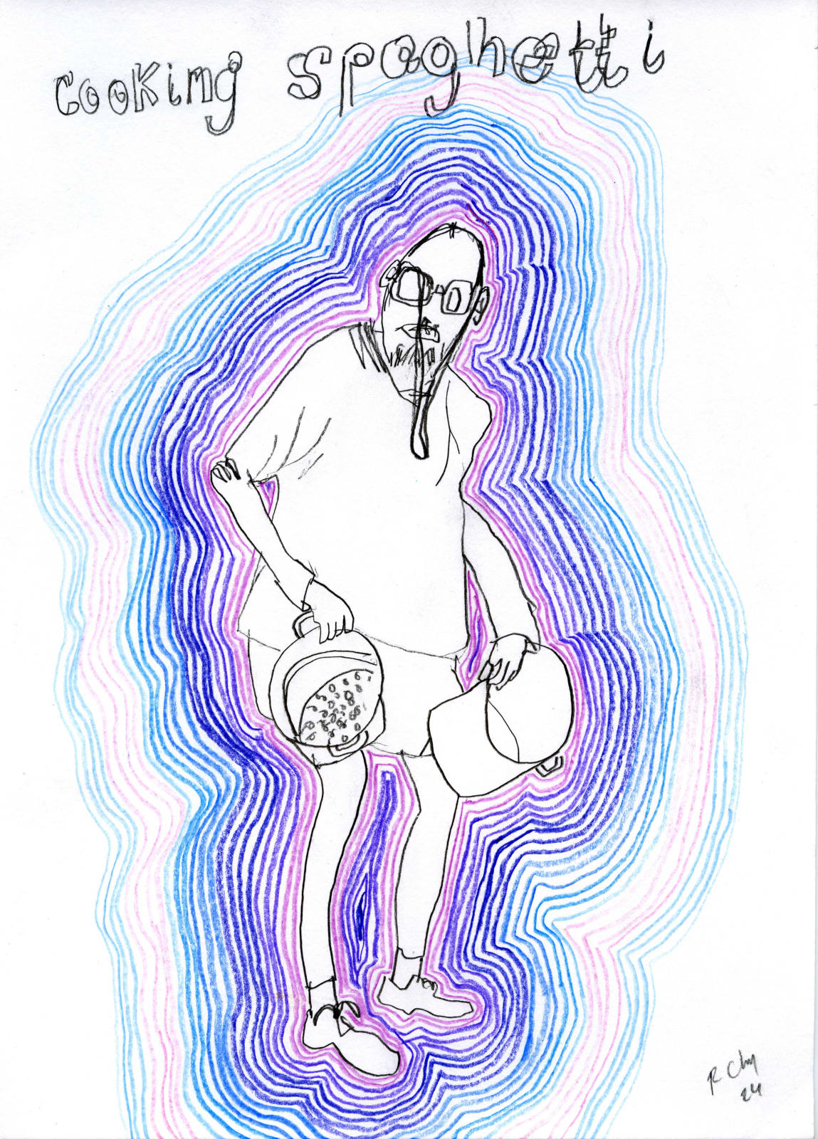 Rob Cherry, Cooking spaghetti, 2024