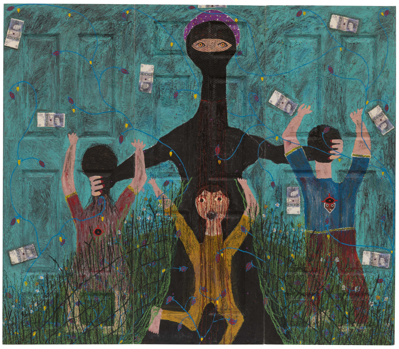 Adjani Okpu-Egbe, Syrian Civil War (Triptych), 2019