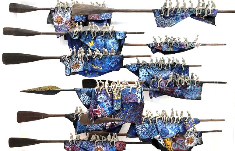 Péju Alatise, Bluer on the other side (The problem with immigration) 7 oars, 2018