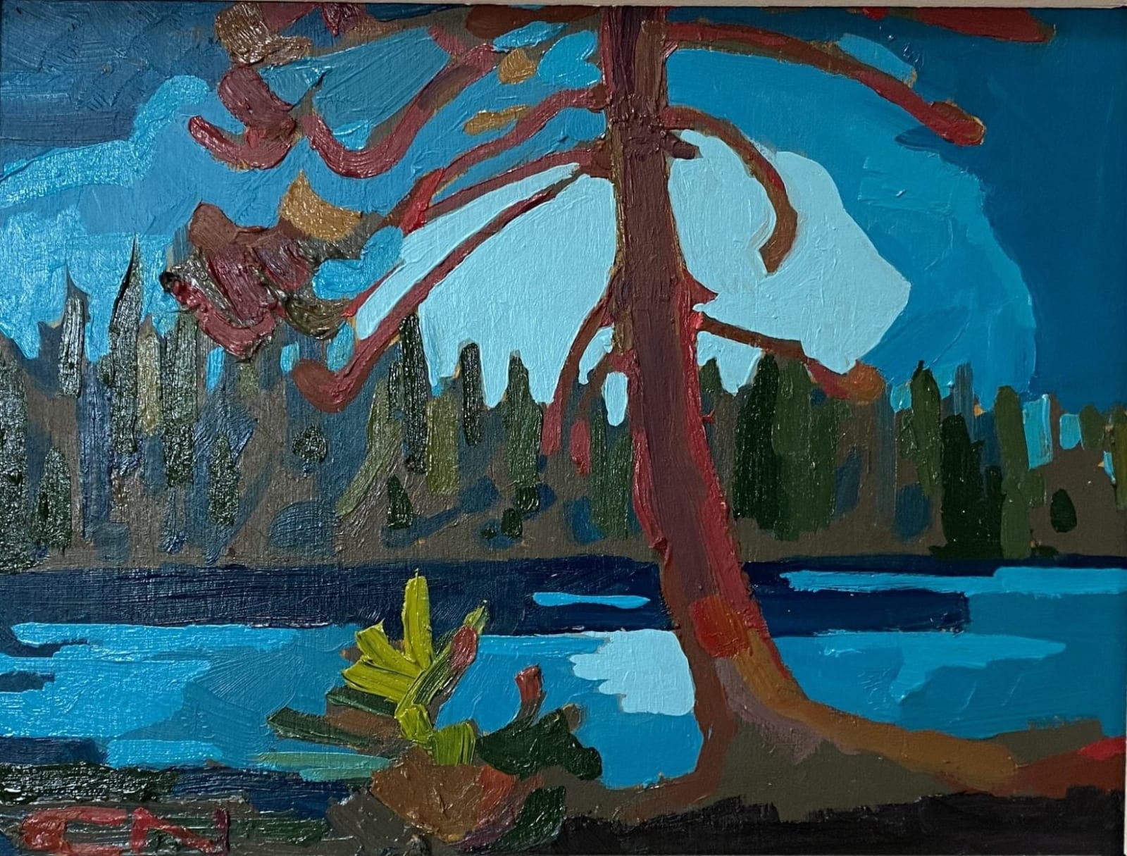 Chrissy Nickerson, Night Painting with Tom Thomson at Teepee Lake, Algonquin, 2023