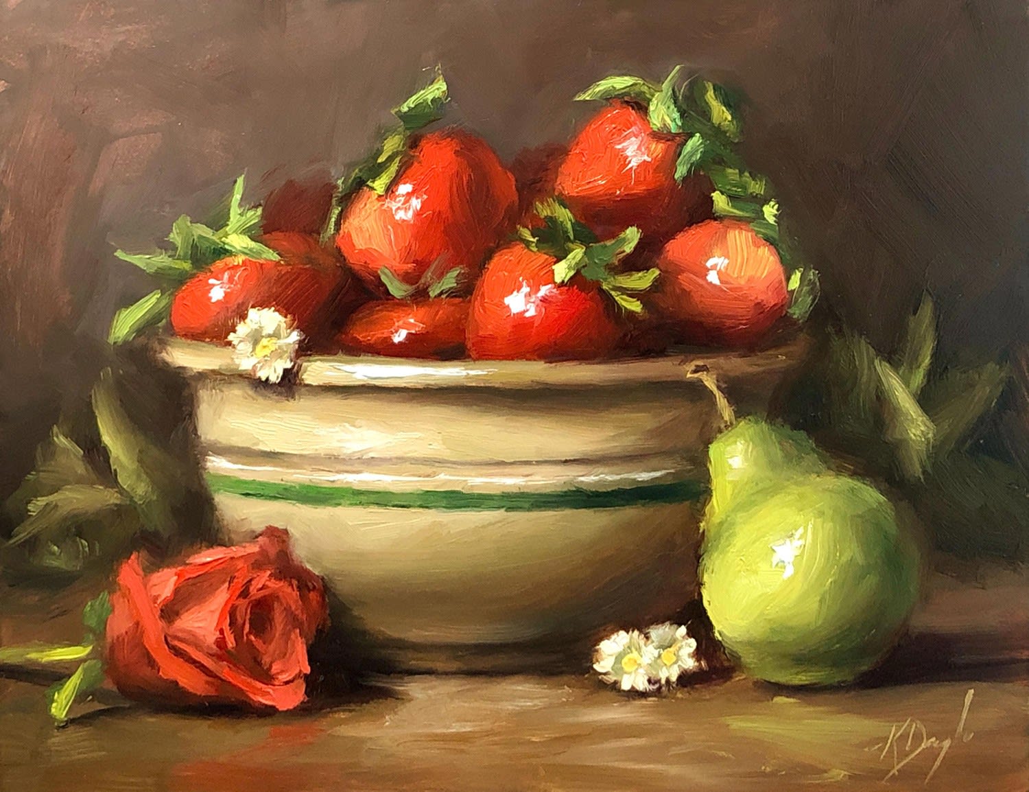 Karen Daigle, Strawberries in Antique Bowl