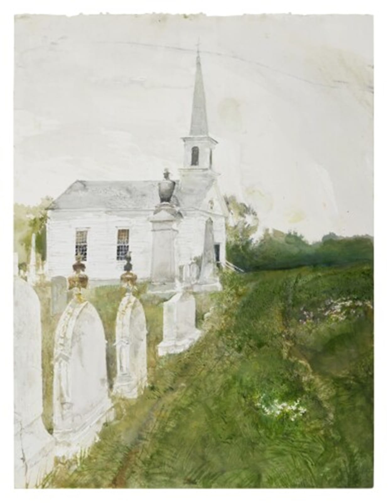 Andrew Wyeth, “Ridge Church” (study for Shellback), 2004