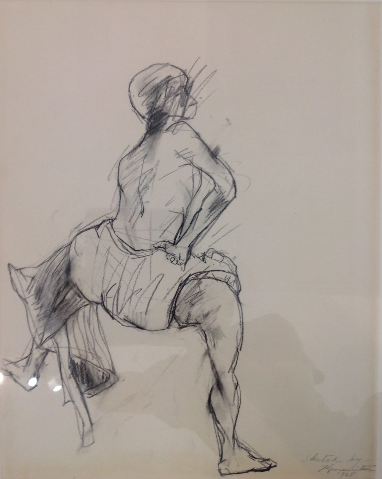 Matsumi Kanemitso, Untitled (Sketch of man squatting), 1965