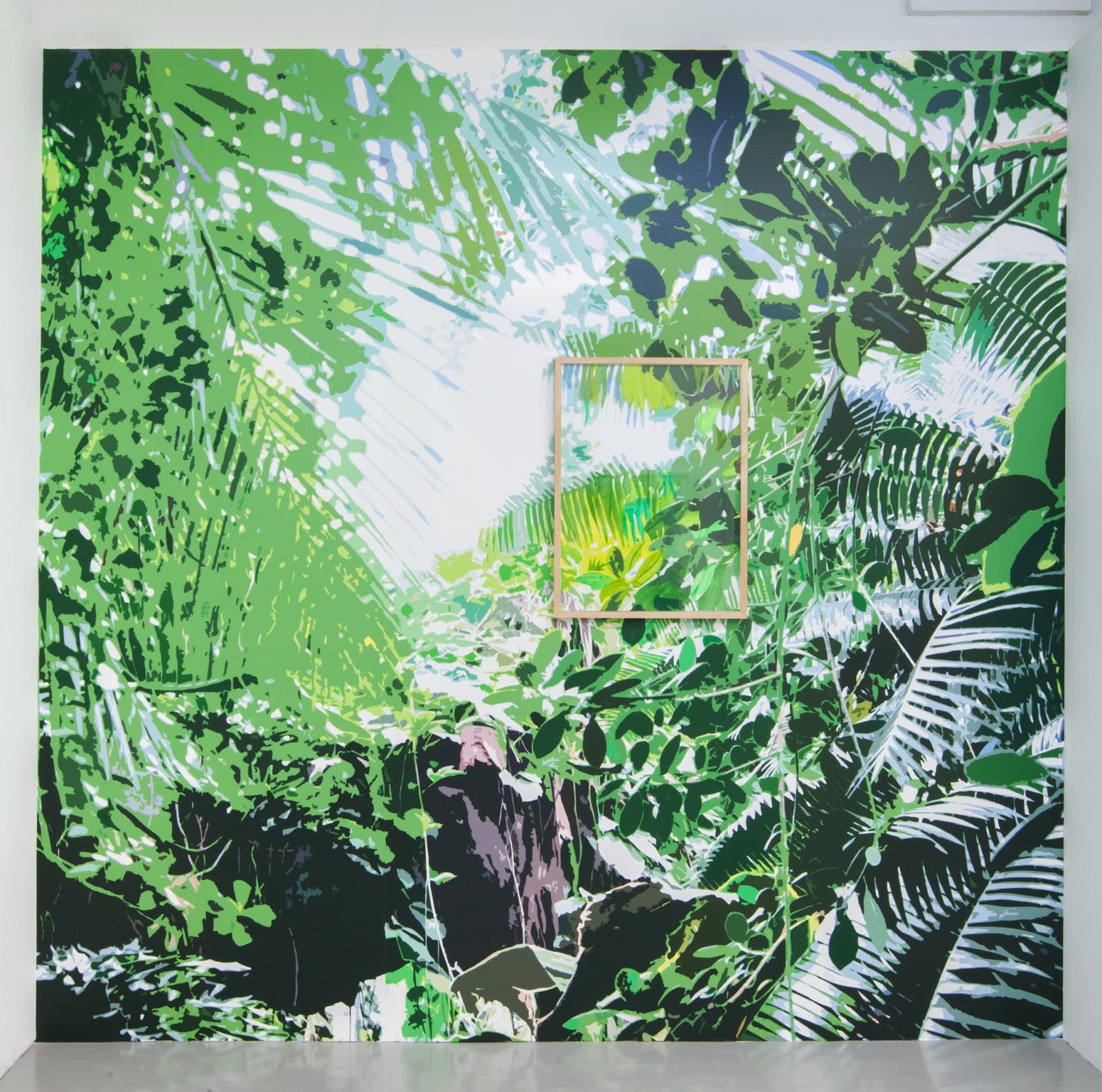 Landscape of many trees framing a bit of sky