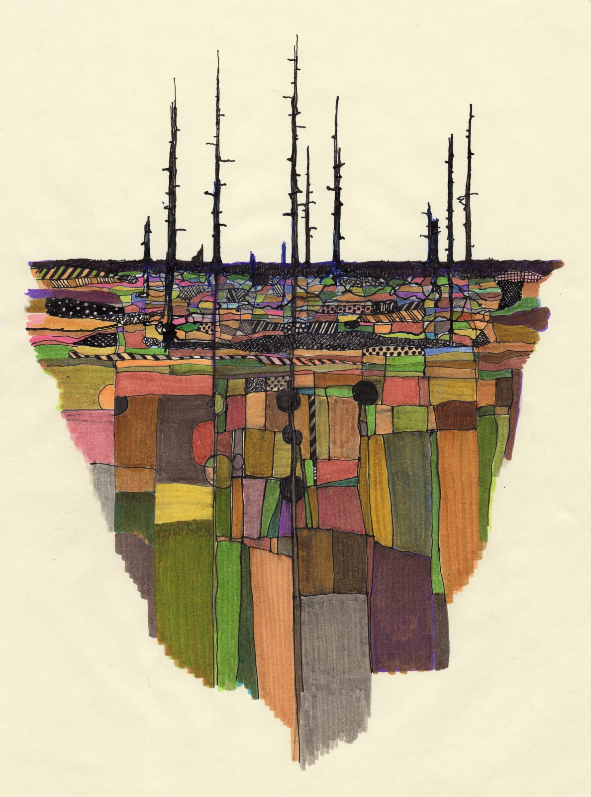 Drawing of trees above and below ground