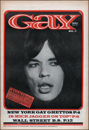 Issue of Gay with an image of a man with dark hair looking to the left