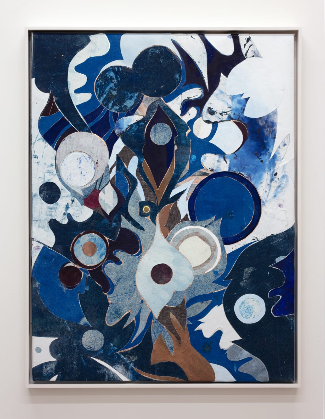 Abstract collage created from cut-up paintings and studio detritus