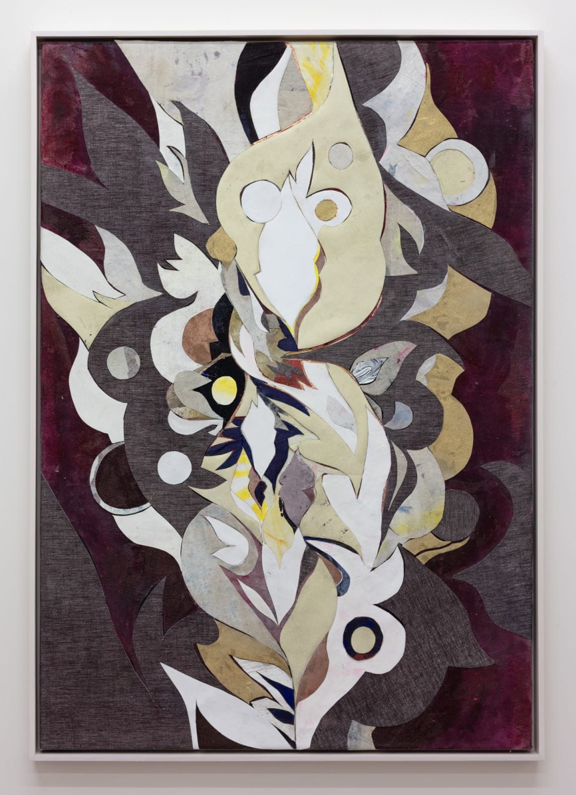 Abstract collage created from cut-up paintings and studio detritus