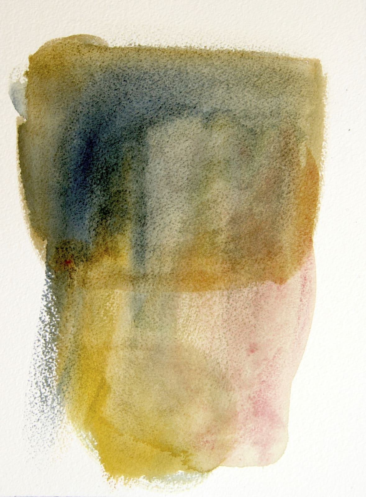 Watercolor, yellow, green, red wash covering sheet